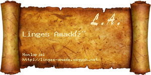 Linges Amadé névjegykártya